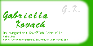 gabriella kovach business card